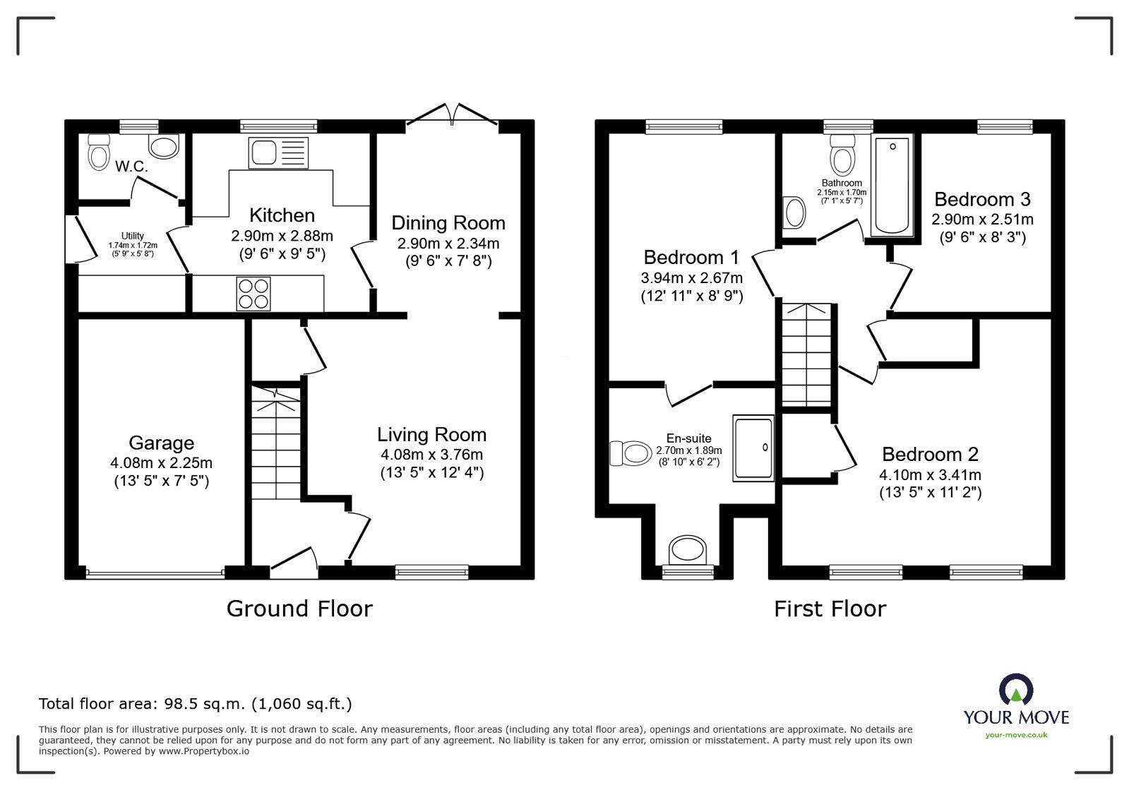 Floorplan of 3 bedroom Detached House to rent, Cardyke Way, Bracebridge Heath, Lincolnshire, LN4