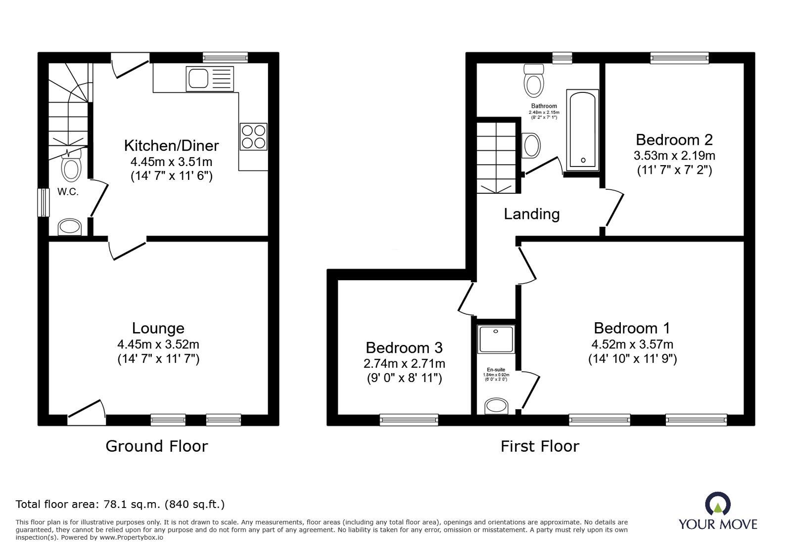 Floorplan of 3 bedroom Mid Terrace House for sale, Spencer Street, Lincoln, Lincolnshire, LN5
