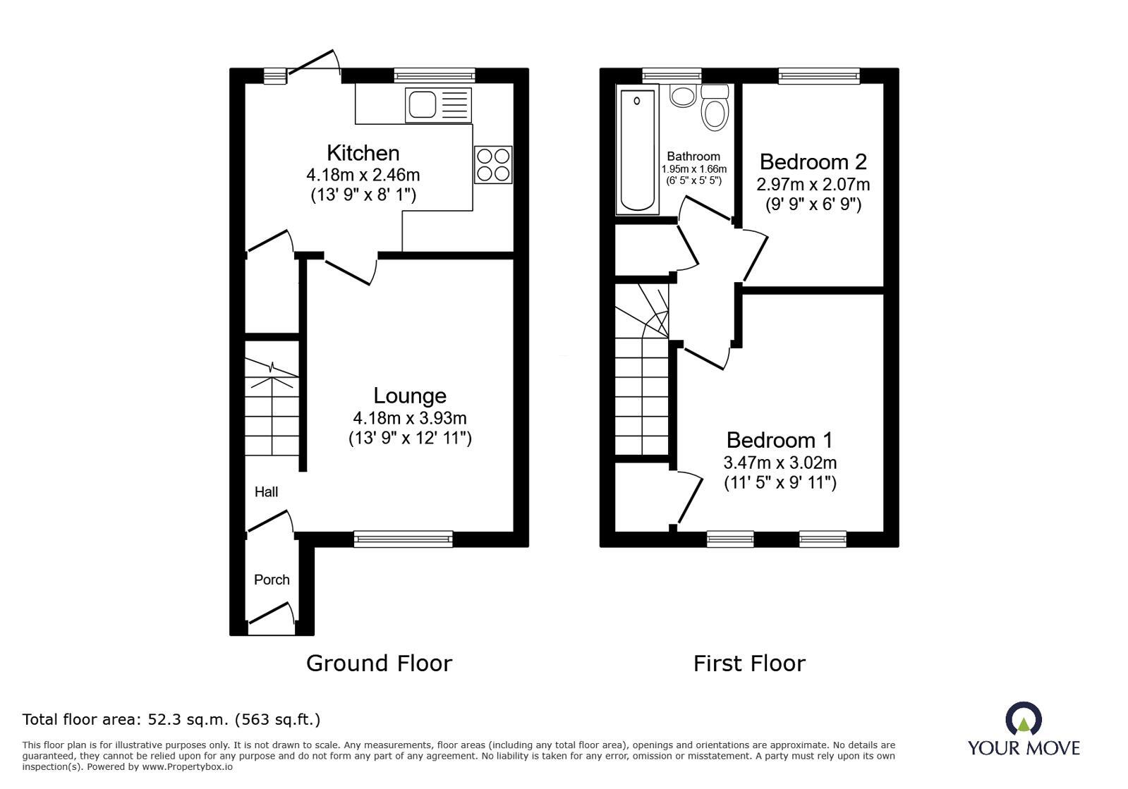 Floorplan of 2 bedroom Semi Detached House for sale, St. Francis Court, North Hykeham, Lincolnshire, LN6