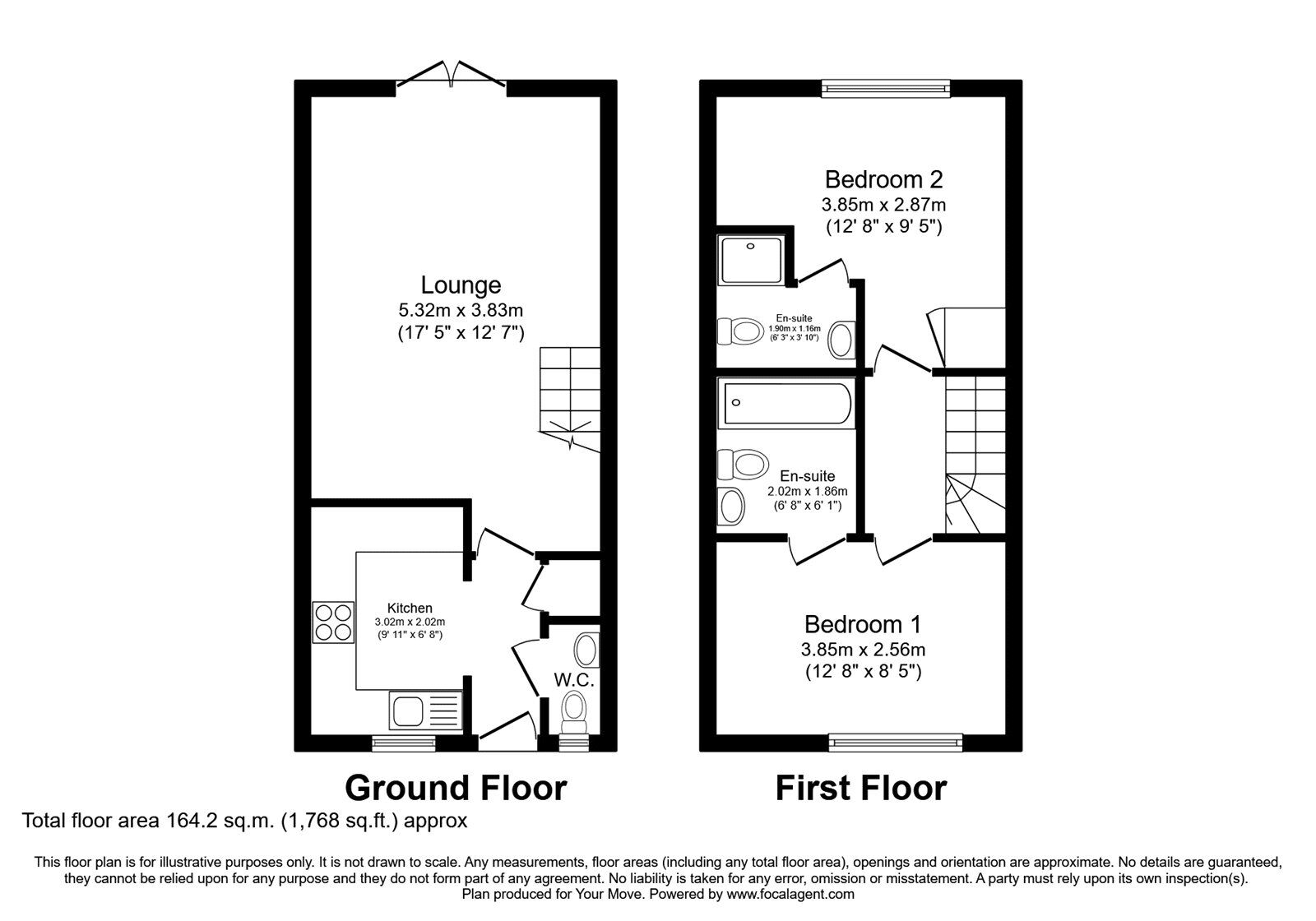 Floorplan of 2 bedroom Mid Terrace House for sale, Sycamore Grove, Bracebridge Heath, Lincolnshire, LN4