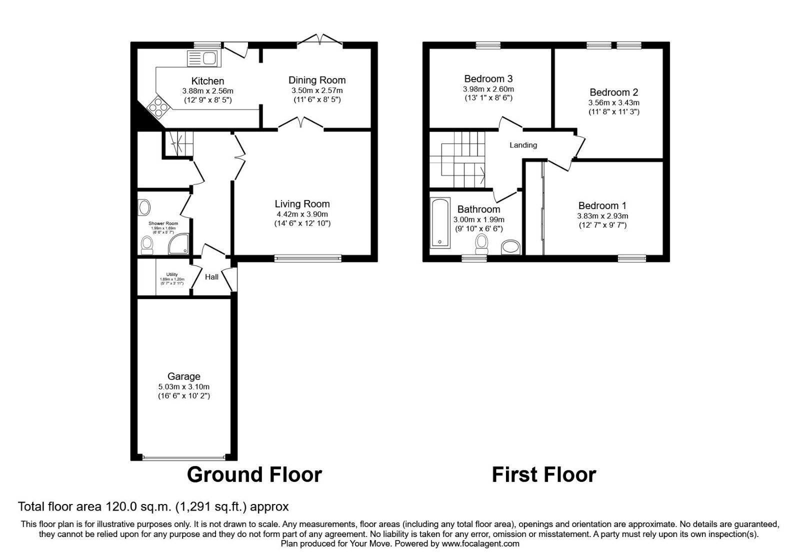 Floorplan of 3 bedroom  House to rent, Deans, Livingston, West Lothian, EH54