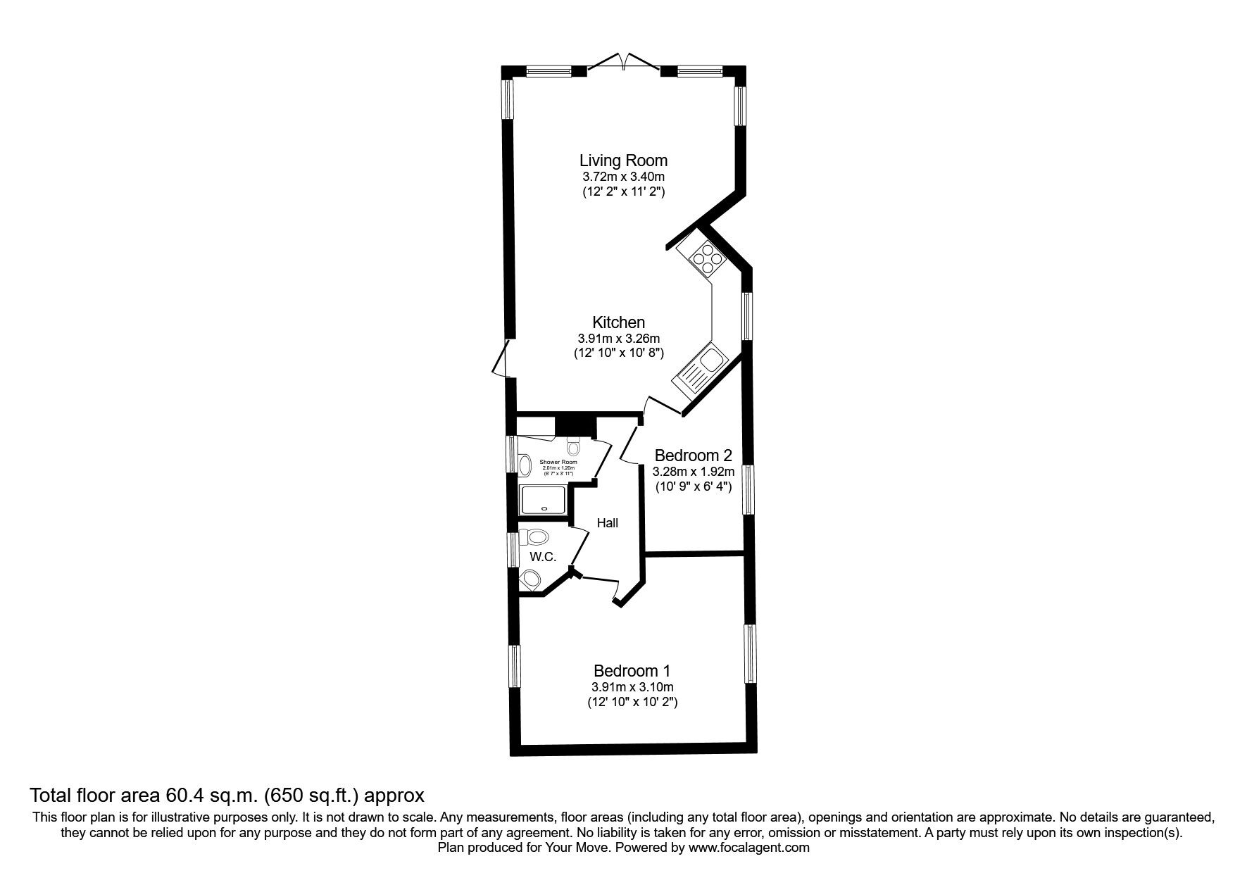 Floorplan of 2 bedroom Detached Property for sale, Beechtree Park, Denny, Stirlingshire, FK6