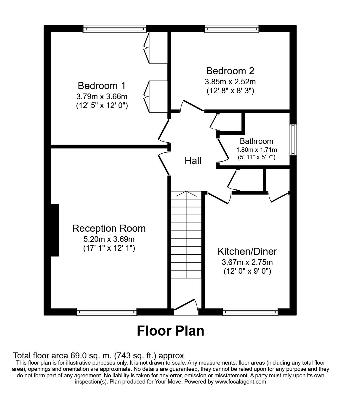 Floorplan of 2 bedroom  Flat to rent, Essex Road, Longfield, Kent, DA3