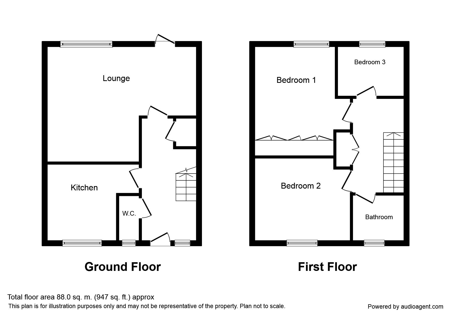 Floorplan of 3 bedroom Mid Terrace House to rent, Millfield, New Ash Green, Kent, DA3