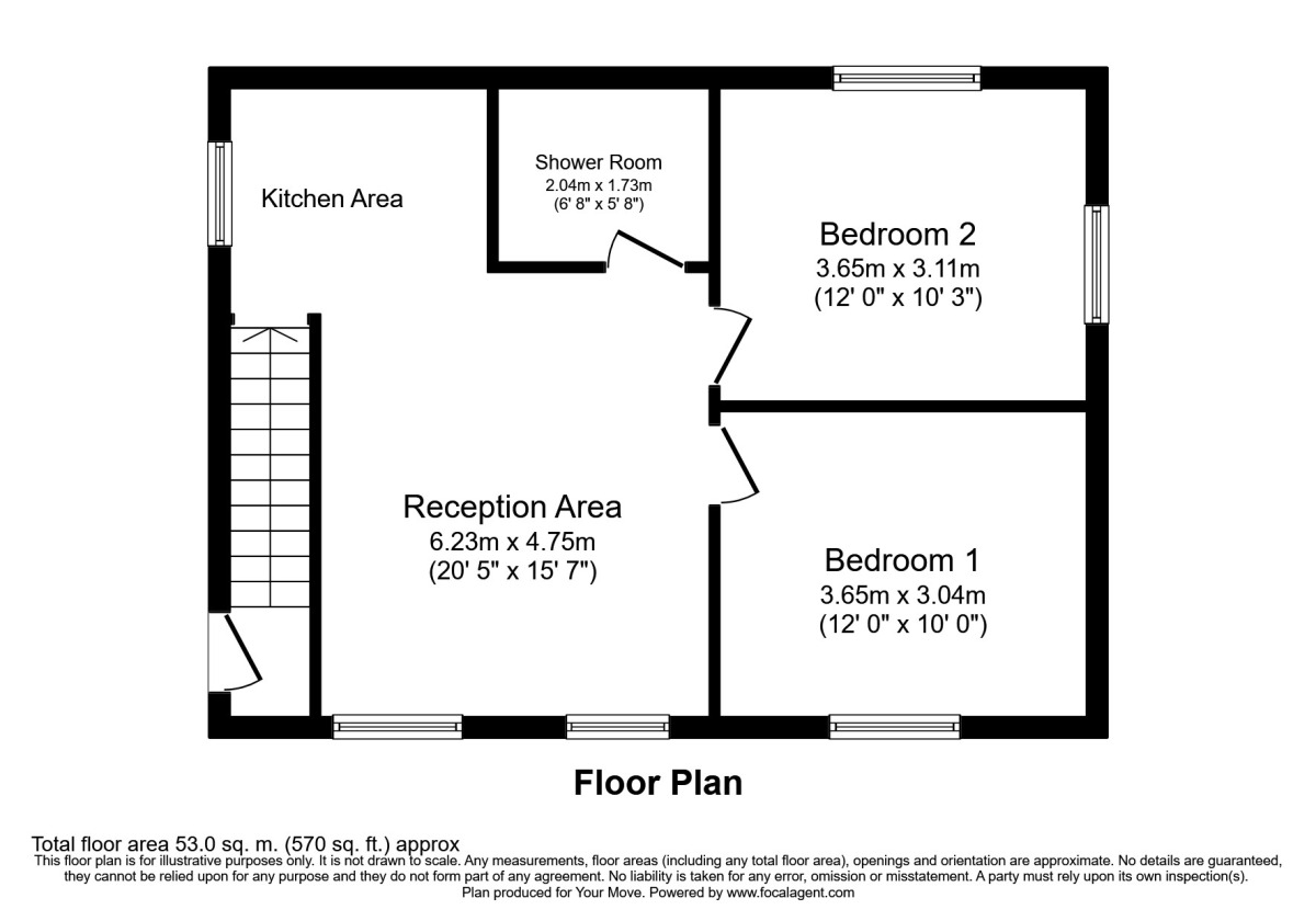Floorplan of 2 bedroom Flat to rent, Station Road, Longfield, Kent, DA3