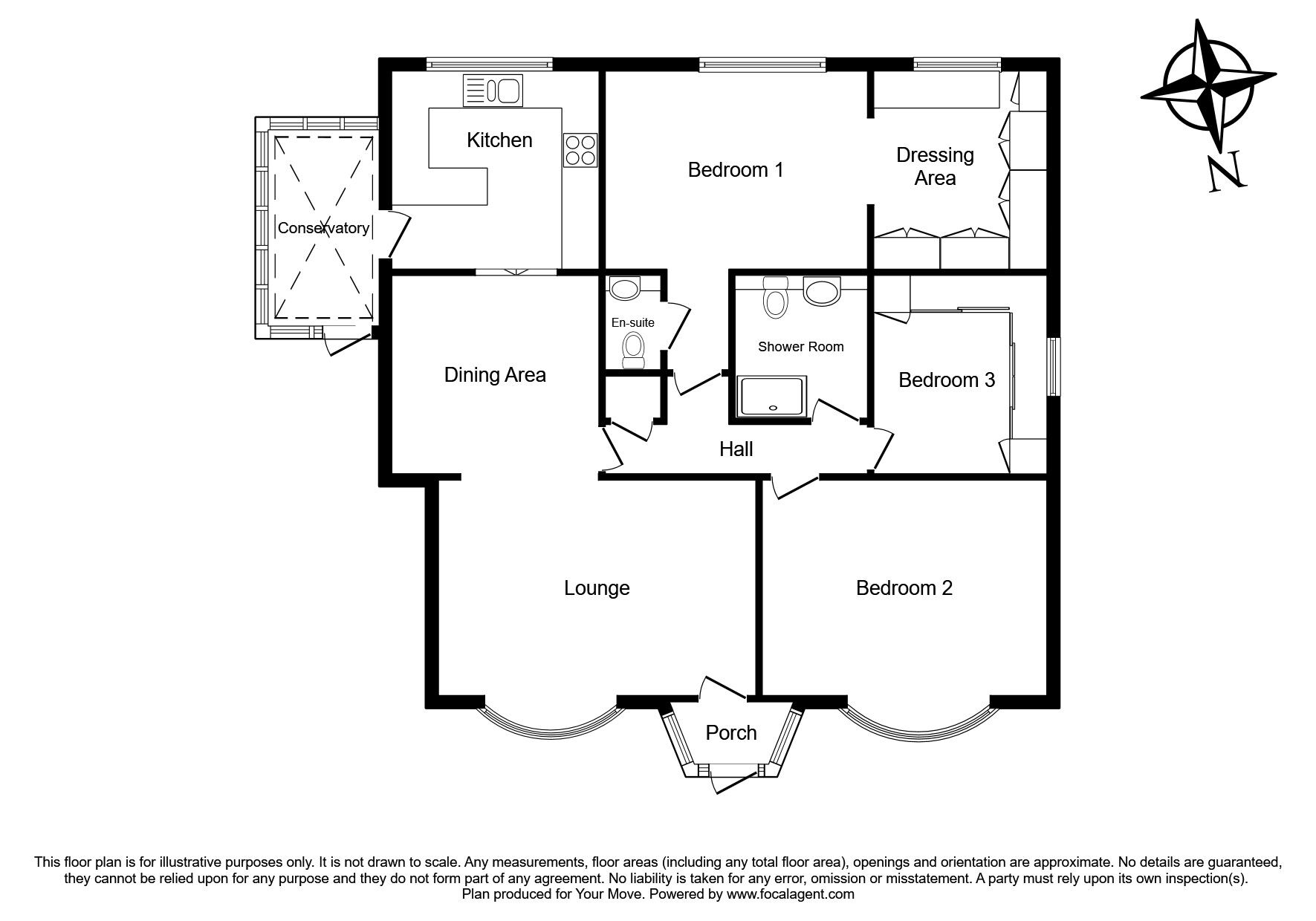Floorplan of 3 bedroom Detached Bungalow for sale, Hill View Road, New Barn, Kent, DA3