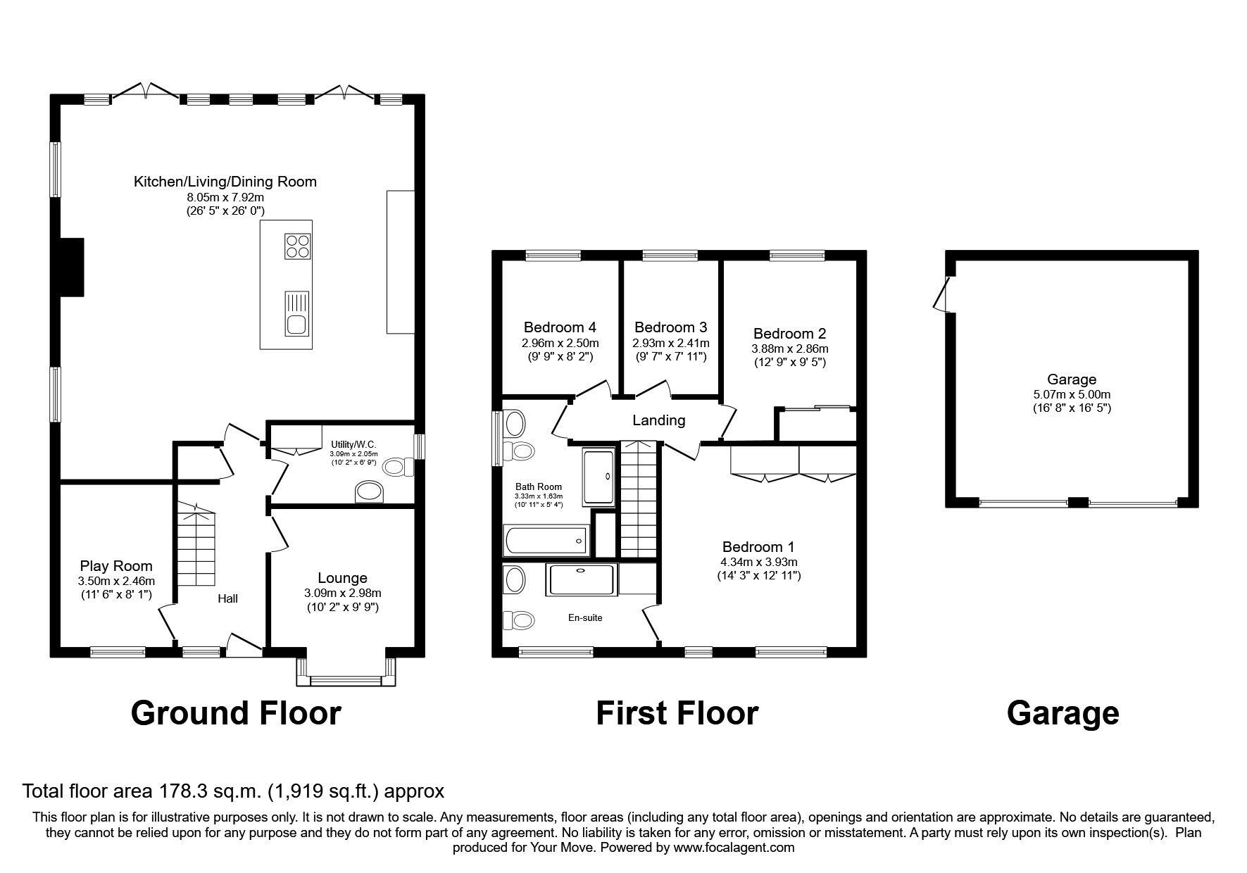 Floorplan of 4 bedroom Detached House to rent, Ridgewood, Longfield, Kent, DA3