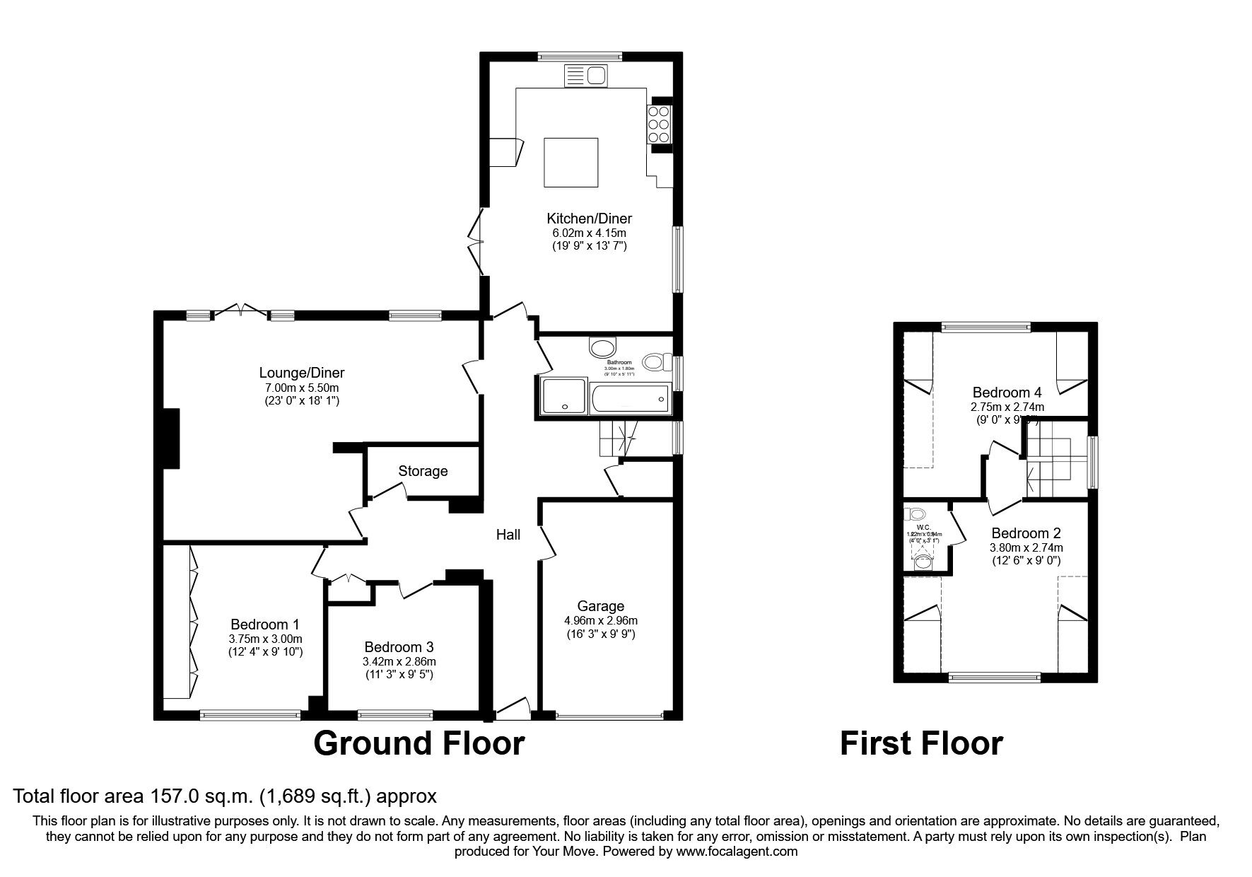 Floorplan of 4 bedroom Semi Detached Bungalow for sale, Gorse Way, Hartley, Kent, DA3