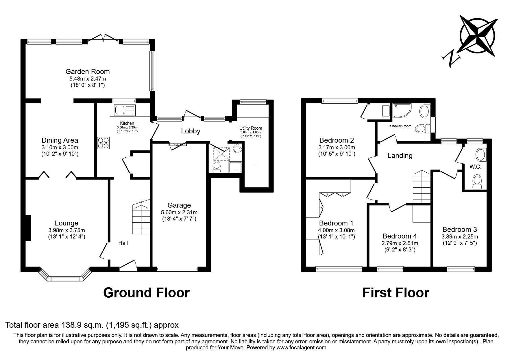 Floorplan of 4 bedroom Semi Detached House for sale, St. Marys Way, Longfield, Kent, DA3