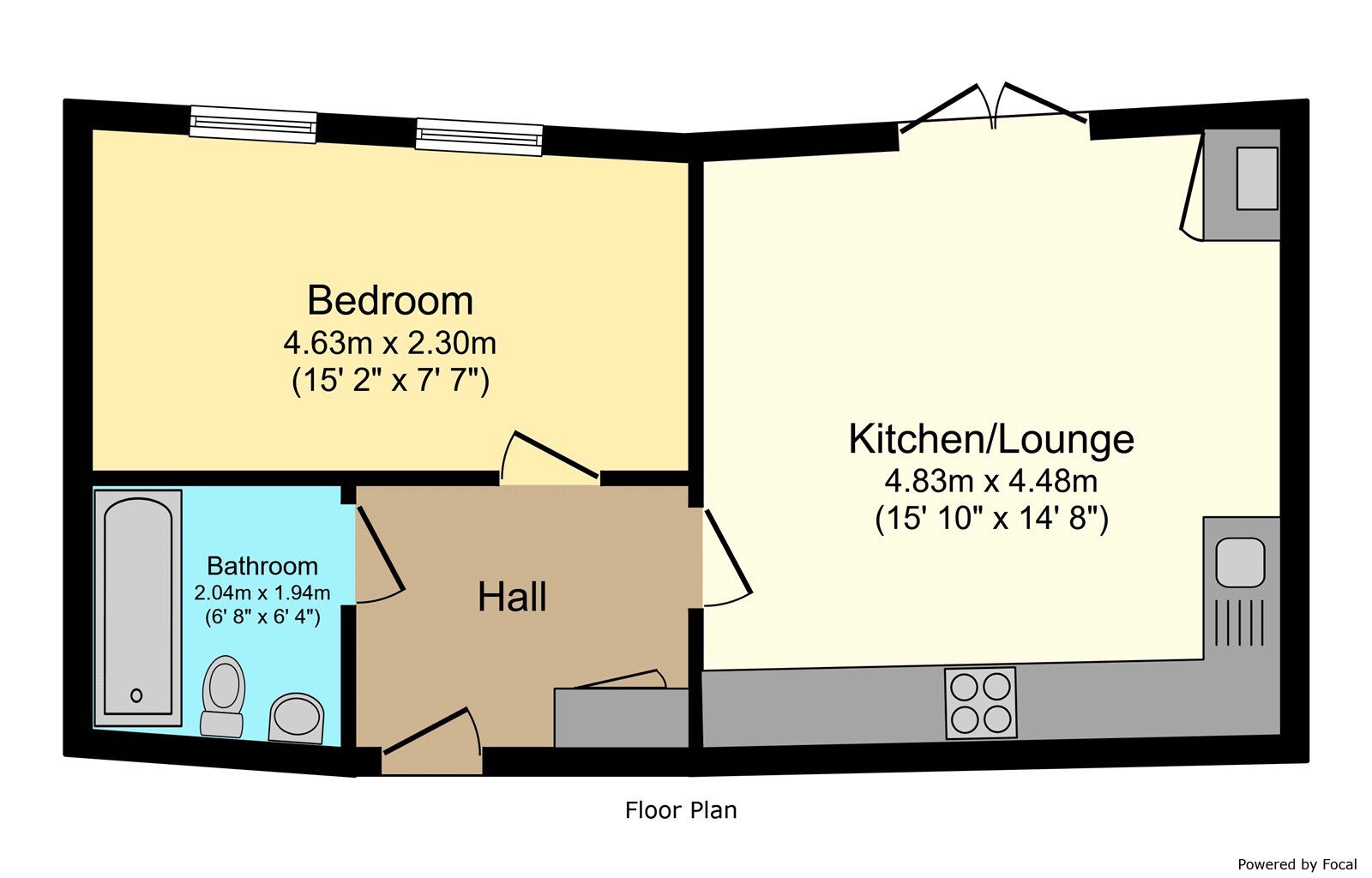 Floorplan of 1 bedroom  Flat for sale, Chartwell Lane, Longfield, Kent, DA3