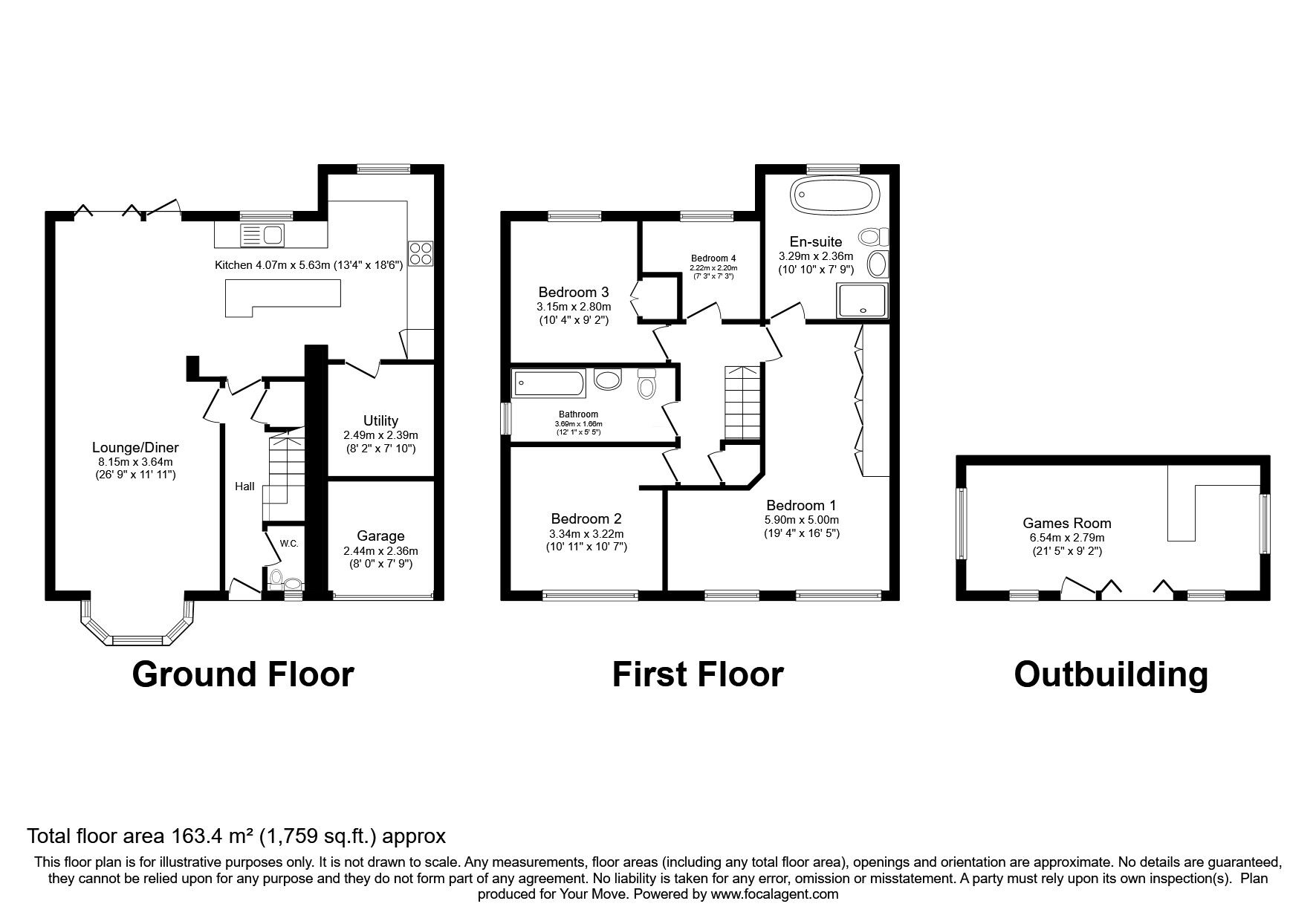 Floorplan of 4 bedroom Detached House for sale, The Pippins, Meopham, Kent, DA13