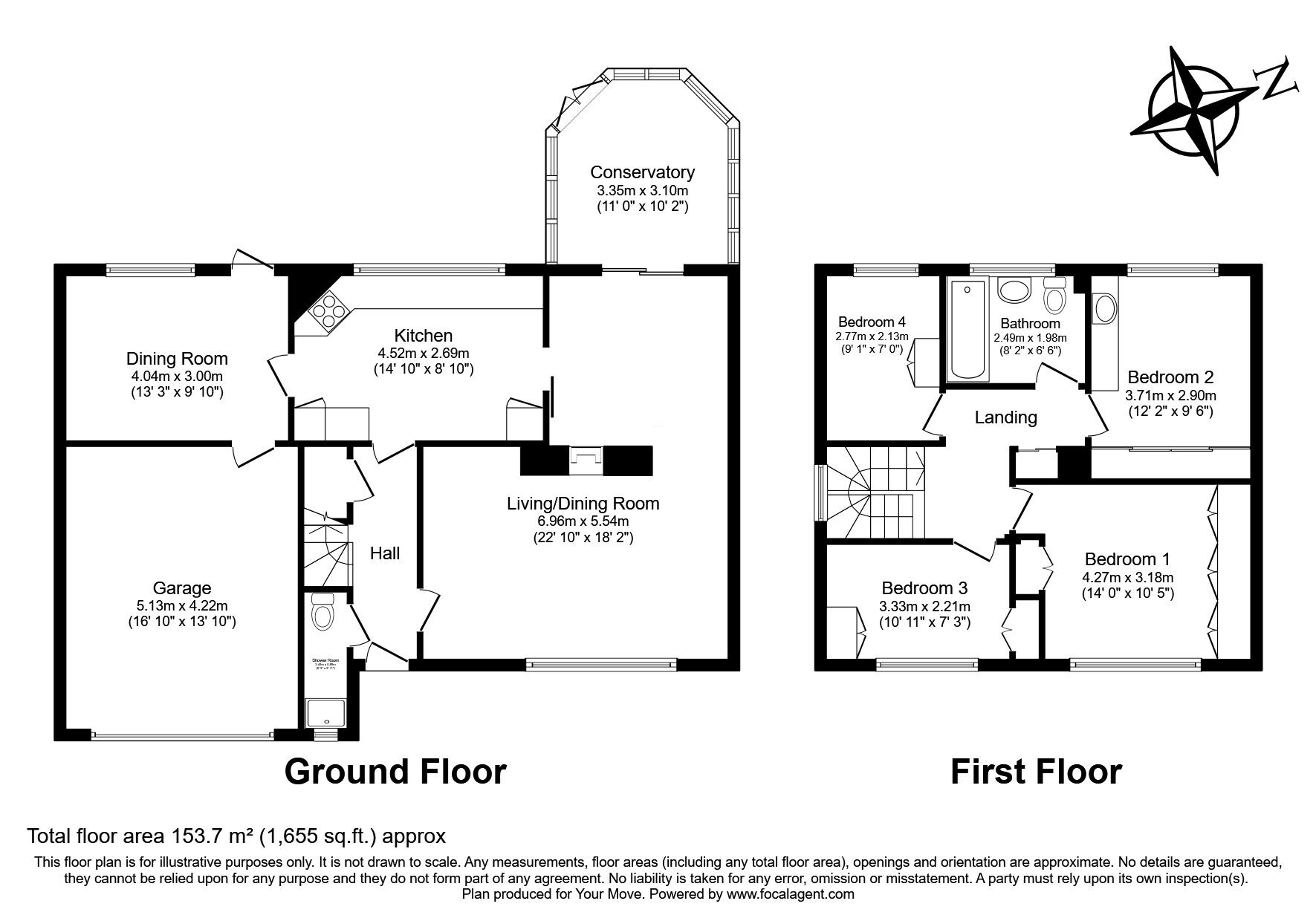 Floorplan of 4 bedroom Detached House for sale, Greenfinches, New Barn, Kent, DA3