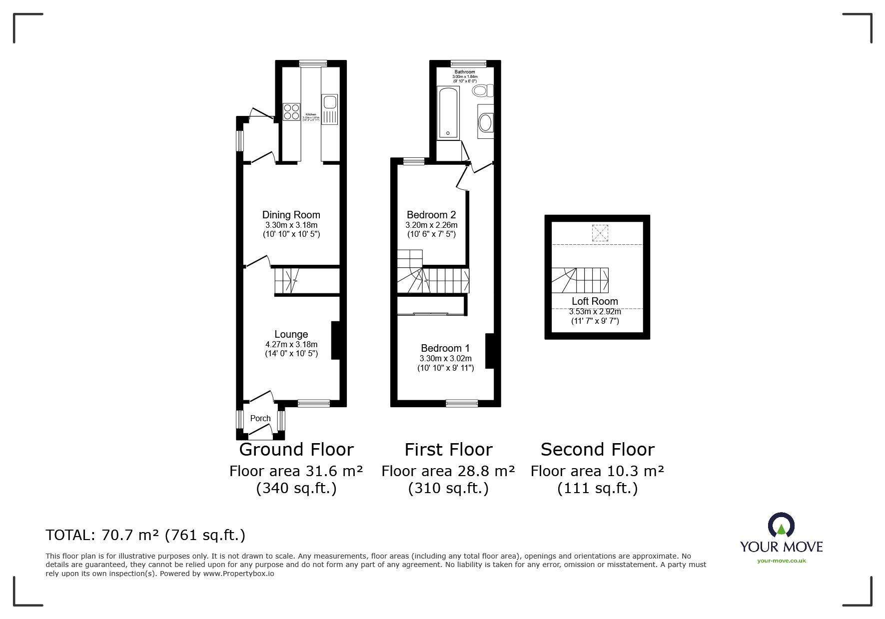 Floorplan of 2 bedroom Mid Terrace House for sale, Warren Cottages, Warren Road, Kent, DA13