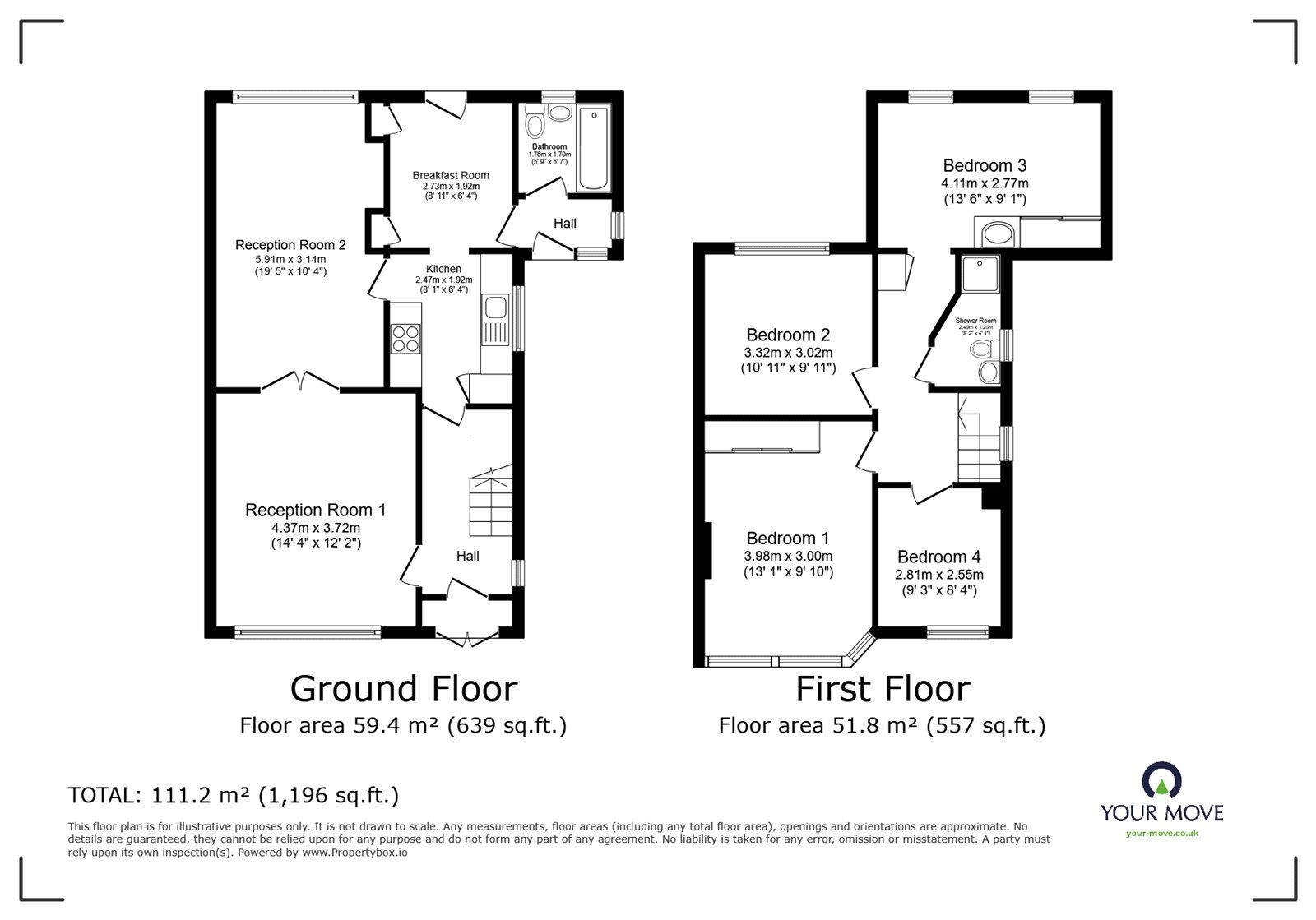 Floorplan of 4 bedroom Semi Detached House for sale, St. Marys Way, Longfield, Kent, DA3