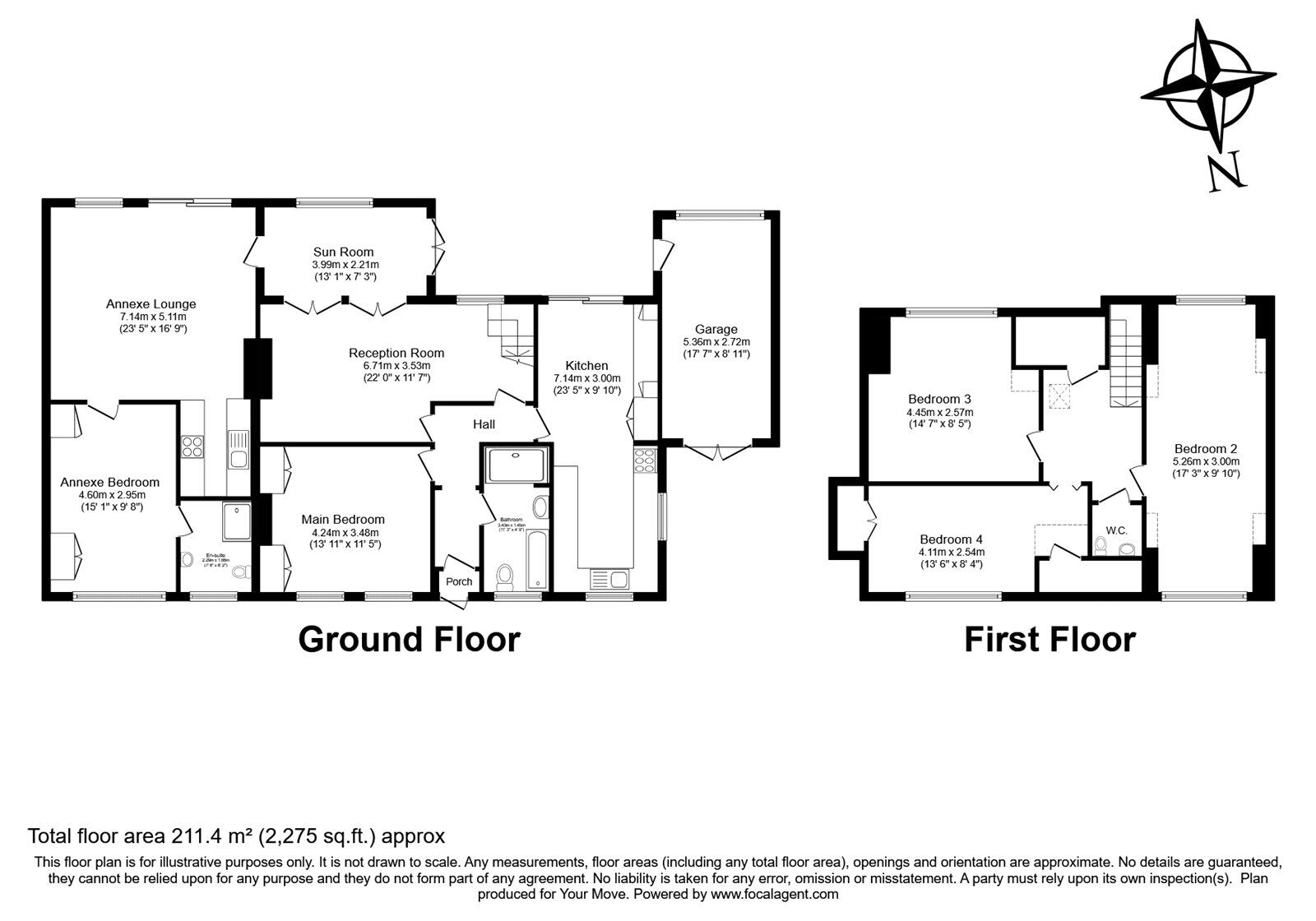 Floorplan of 5 bedroom Detached House for sale, Pescot Avenue, New Barn, Kent, DA3