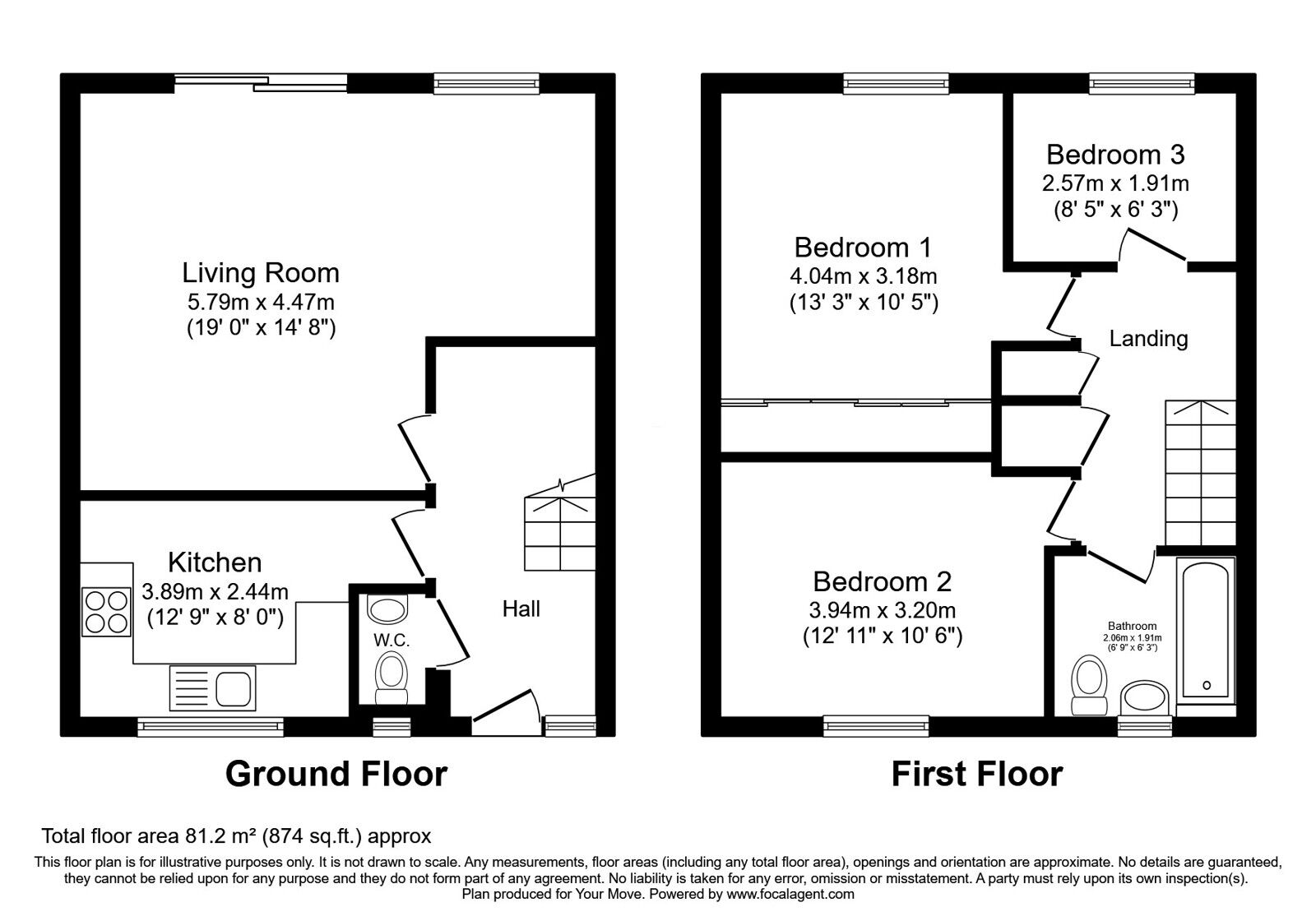 Floorplan of 3 bedroom End Terrace House for sale, Millfield, New Ash Green, Kent, DA3