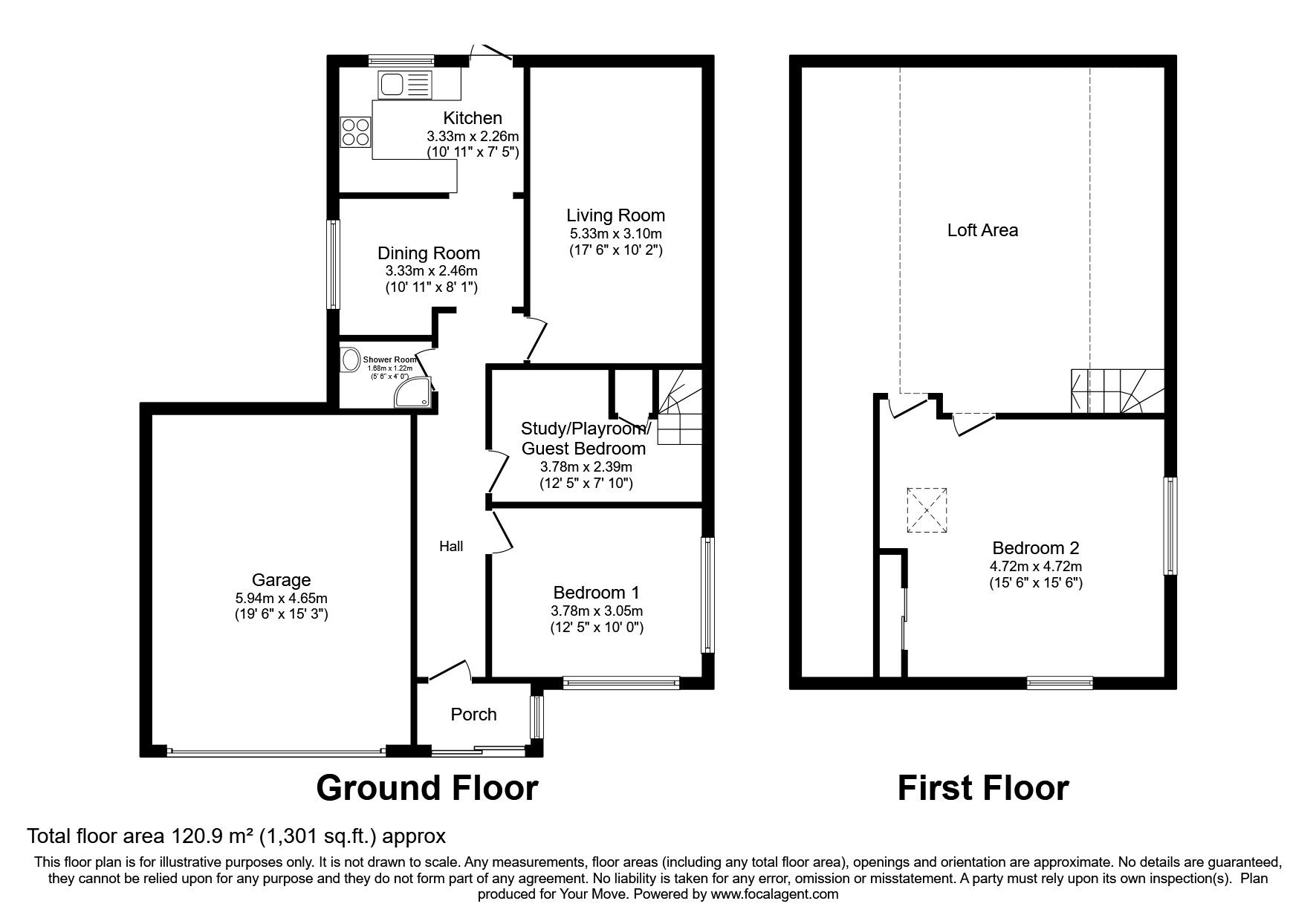 Floorplan of 2 bedroom Detached Bungalow for sale, Quakers Close, Hartley, Kent, DA3