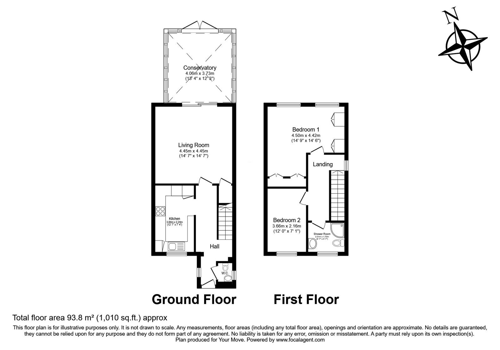 Floorplan of 2 bedroom End Terrace House for sale, Essex Road, Longfield, Kent, DA3