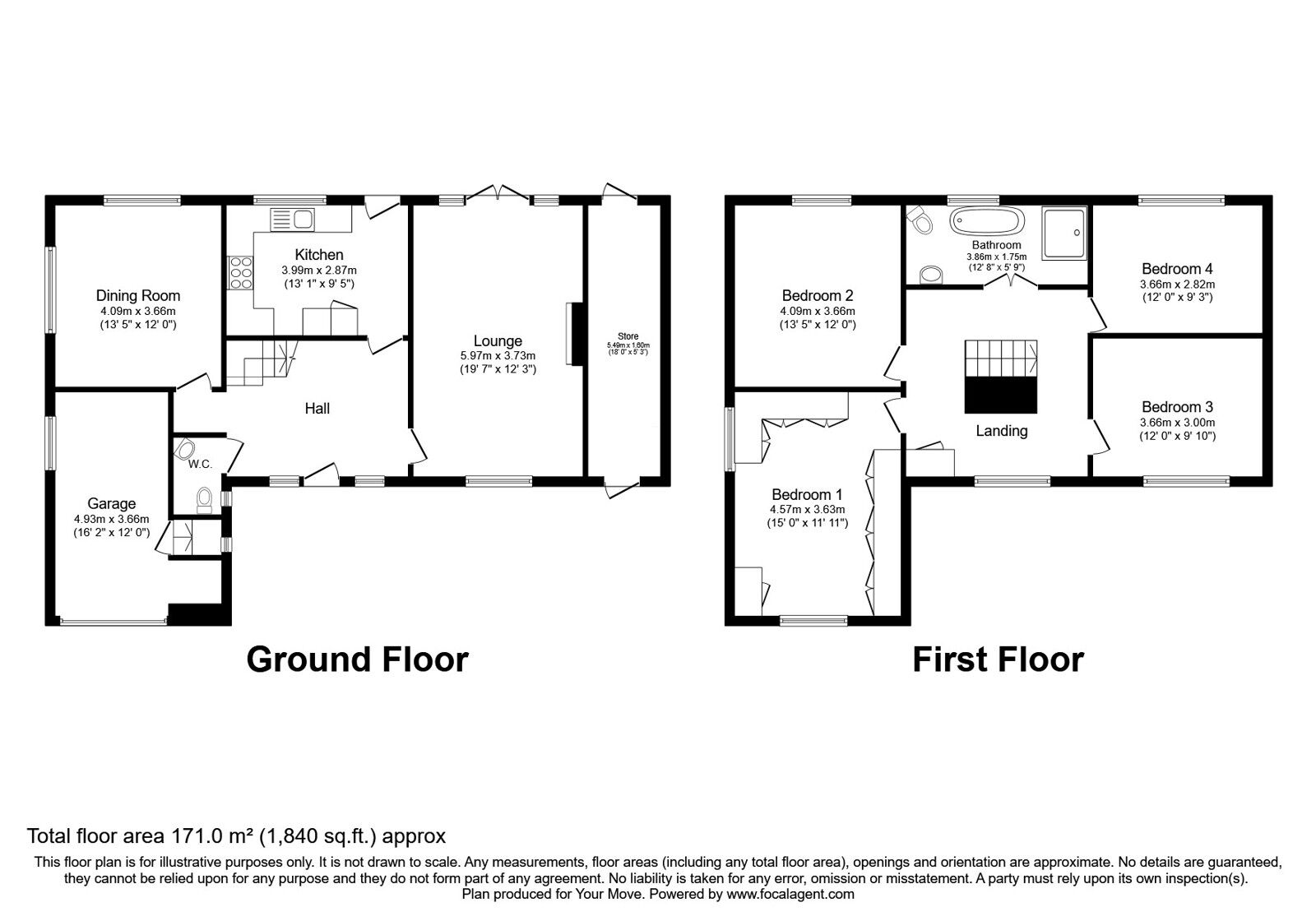 Floorplan of 4 bedroom Detached House for sale, Ash Road, Hartley, Kent, DA3