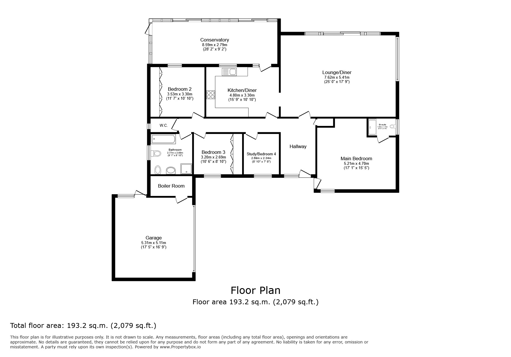 Floorplan of 4 bedroom Detached Bungalow for sale, Church Road, Hartley, Kent, DA3