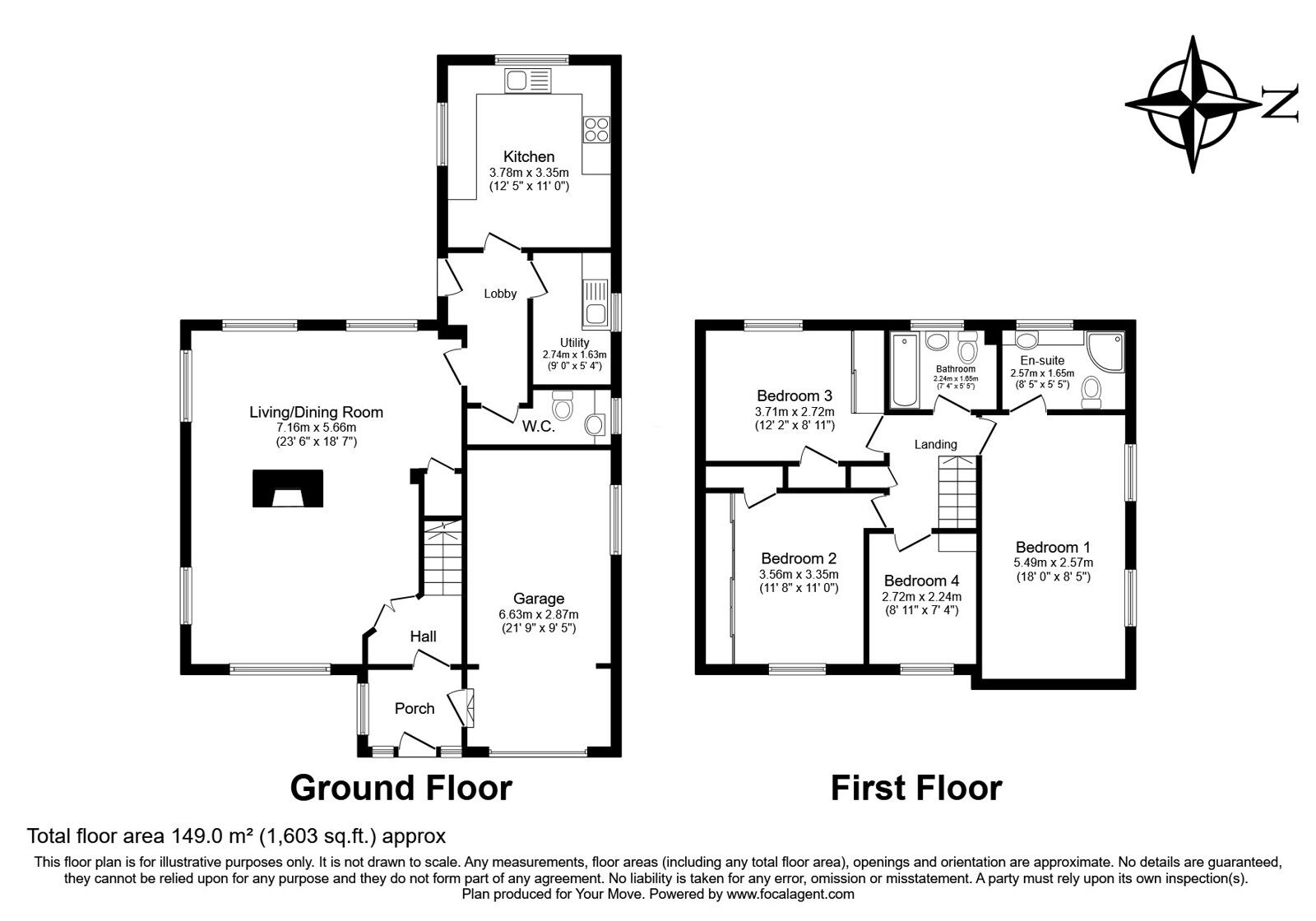 Floorplan of 4 bedroom Detached House for sale, Manor Drive, Hartley, Kent, DA3