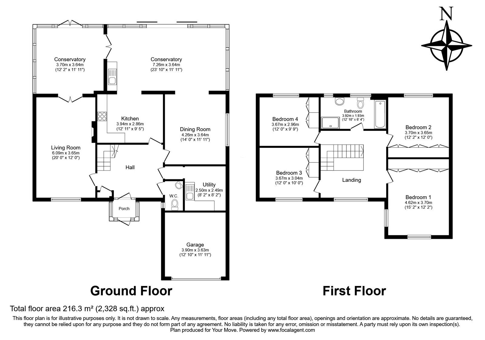 Floorplan of 4 bedroom Detached House for sale, Pincroft Wood, Longfield, Kent, DA3