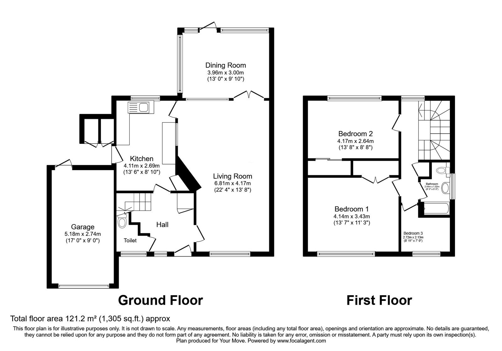 Floorplan of 3 bedroom Semi Detached House for sale, Hartley Road, Longfield, Kent, DA3