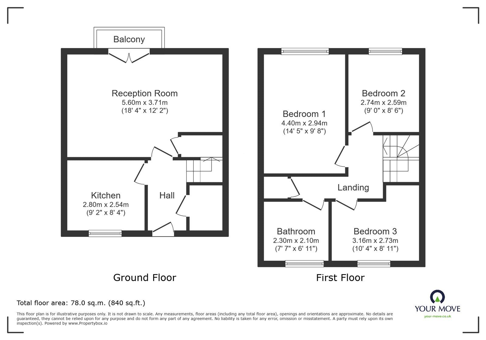 Floorplan of 3 bedroom Flat to rent, Station Road, Longfield, Kent, DA3