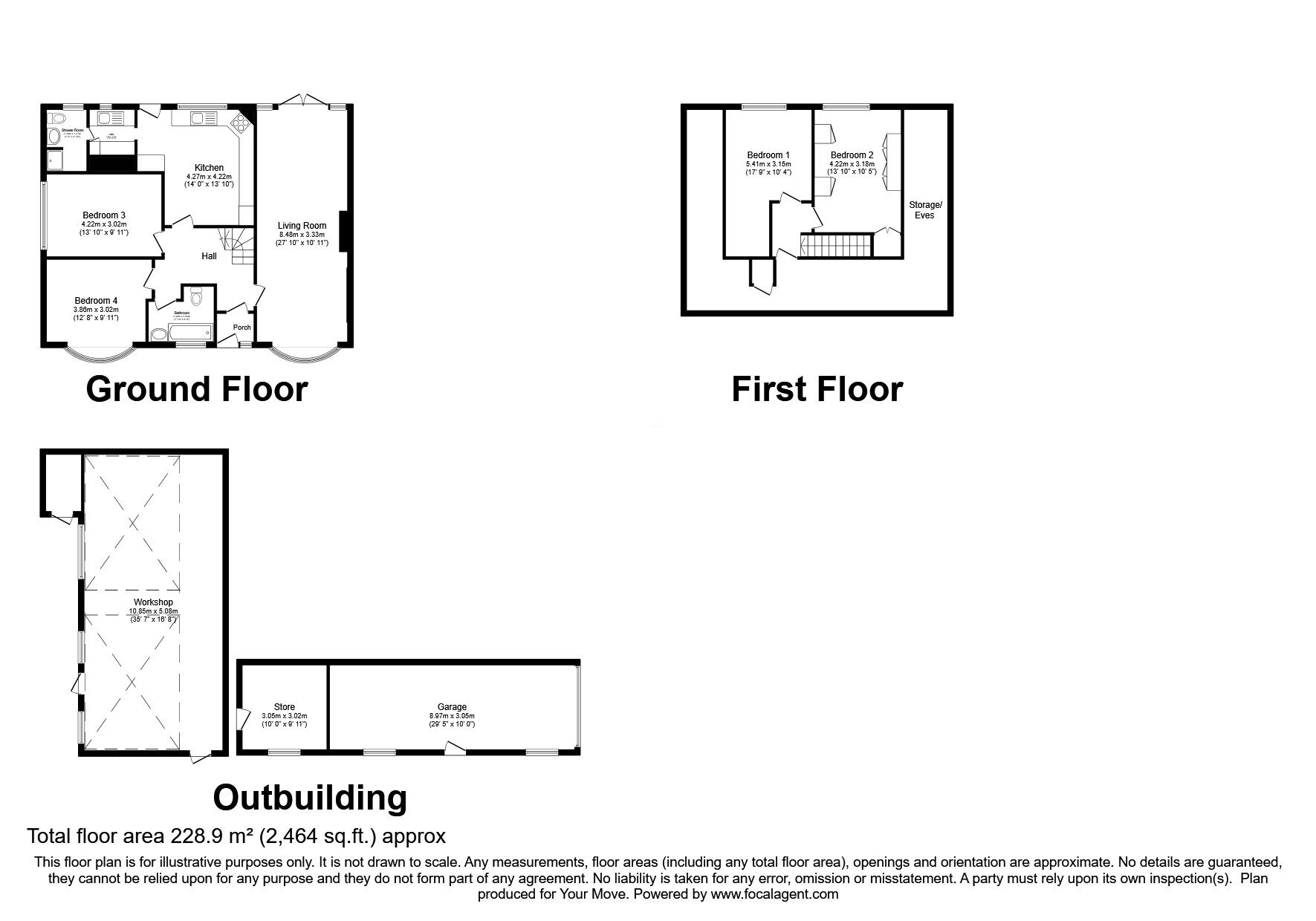 Floorplan of 4 bedroom Detached Bungalow for sale, Gresham Avenue, Hartley, Kent, DA3