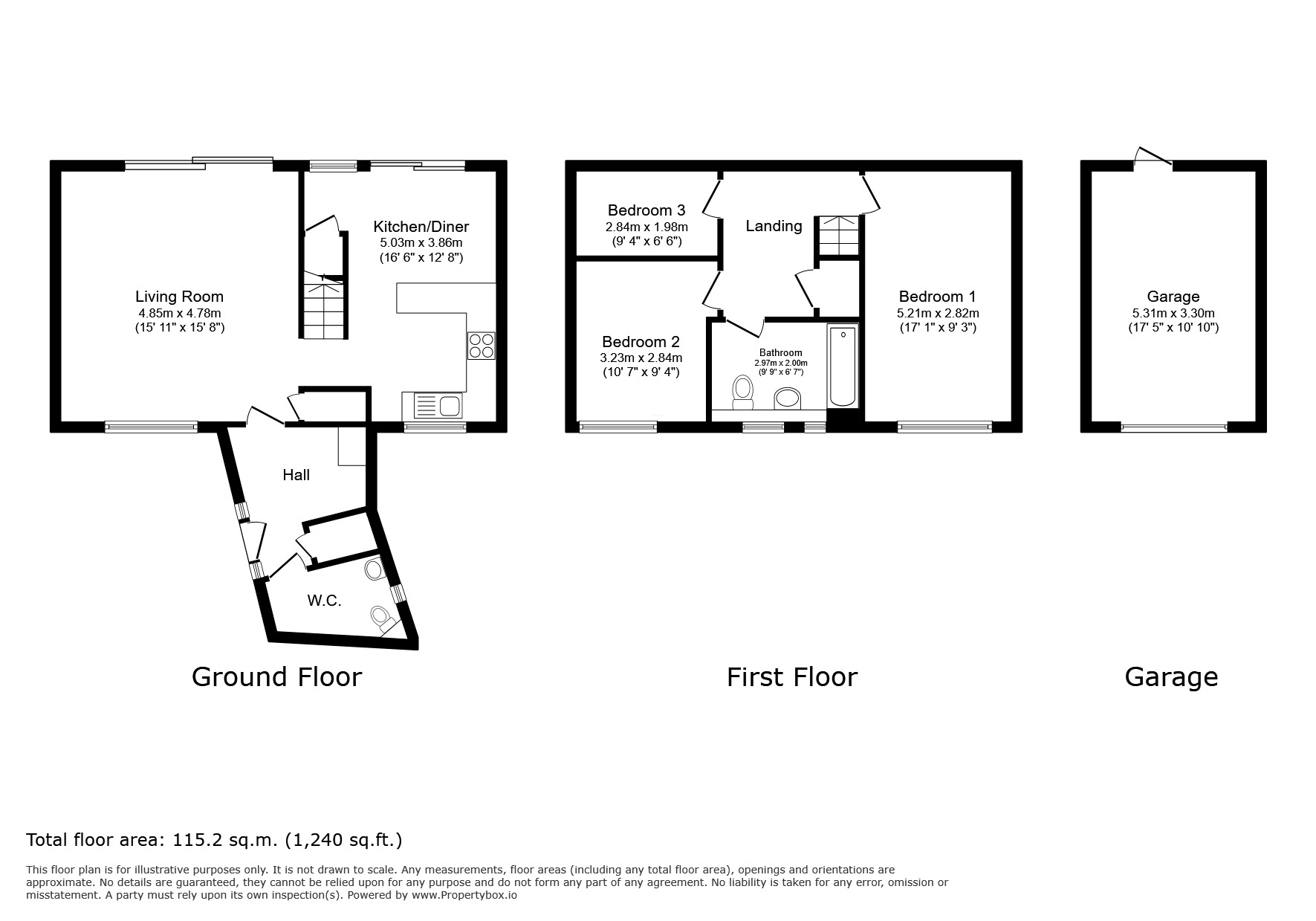 Floorplan of 3 bedroom Mid Terrace House for sale, Knights Croft, New Ash Green, Longfield, DA3