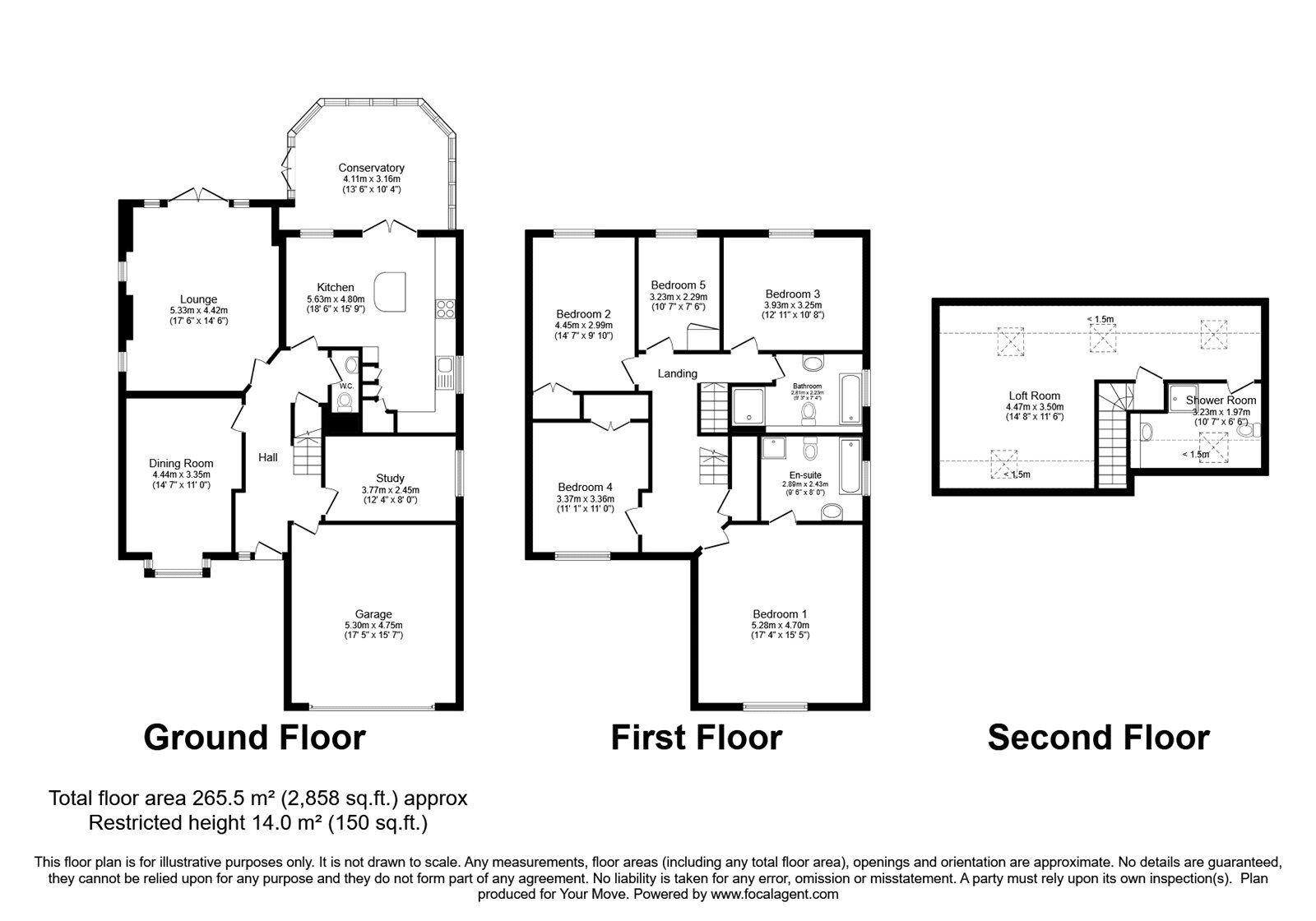 Floorplan of 6 bedroom Detached House for sale, Fawkham Avenue, New Barn, Kent, DA3