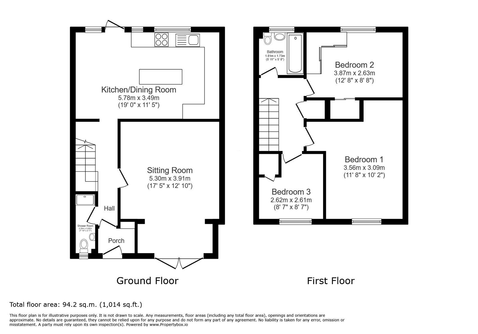 Floorplan of 3 bedroom Mid Terrace House for sale, West Street, Wrotham, Sevenoks, TN15