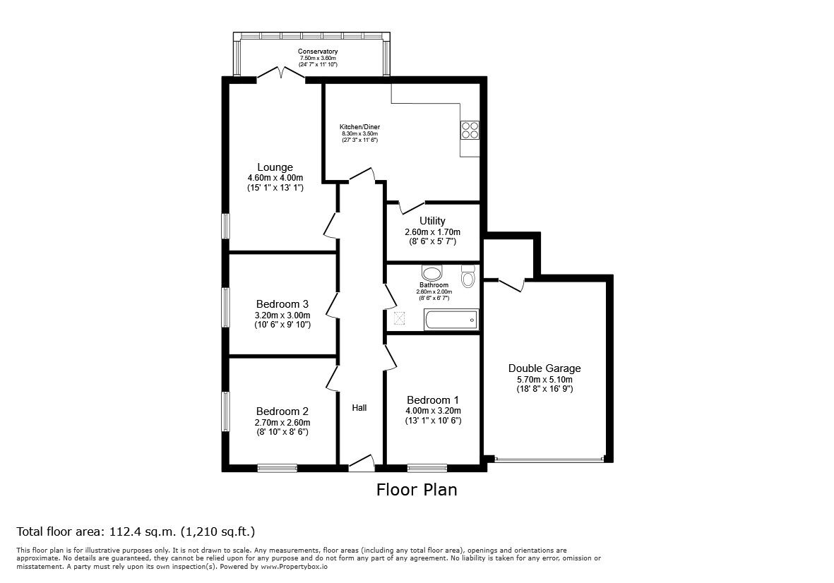 Floorplan of 3 bedroom Detached Bungalow for sale, Silverbirch Avenue, Meopham, Kent, DA13
