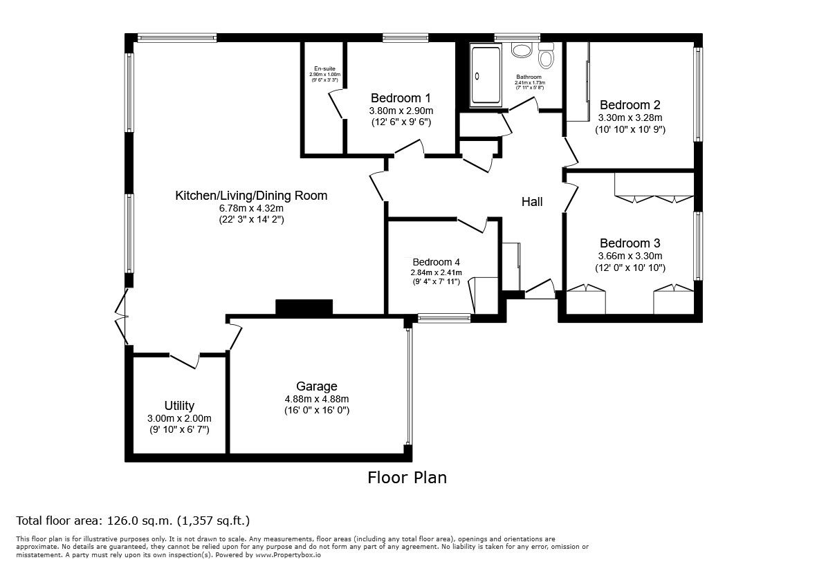 Floorplan of 4 bedroom Detached Bungalow for sale, Foxwood Way, New Barn, Kent, DA3
