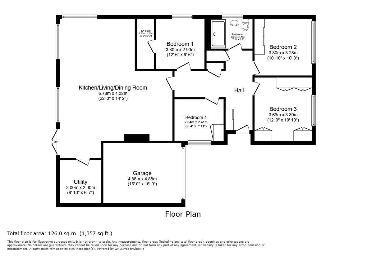 Floorplan of 4 bedroom Detached Bungalow for sale, Foxwood Way, New Barn, Kent, DA3