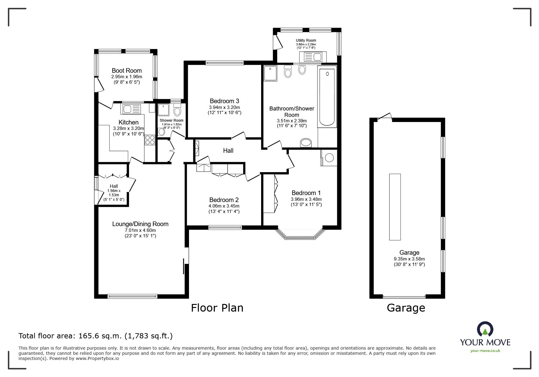 Floorplan of 3 bedroom Detached Bungalow for sale, Manor Road, Sole Street, Kent, DA13