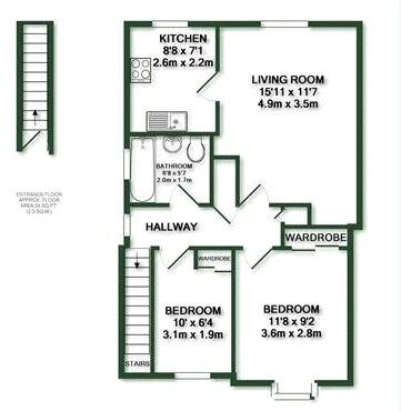 Floorplan of 2 bedroom  Flat to rent, Penhurst Close, Weavering, Kent, ME14