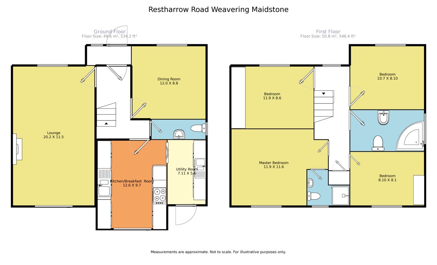 Floorplan of 4 bedroom Detached House to rent, Restharrow Road, Weavering, Kent, ME14