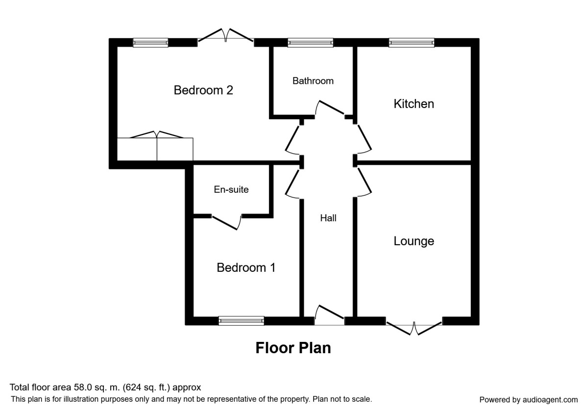 Floorplan of 2 bedroom  Flat to rent, Kings Walk Holland Road, Maidstone, Kent, ME14