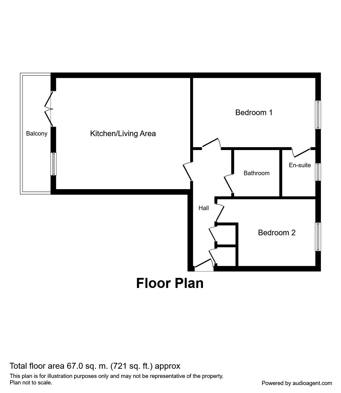 Floorplan of 2 bedroom  Flat to rent, Flat 99 Lee Heights Bambridge Court, Maidstone, Kent, ME14