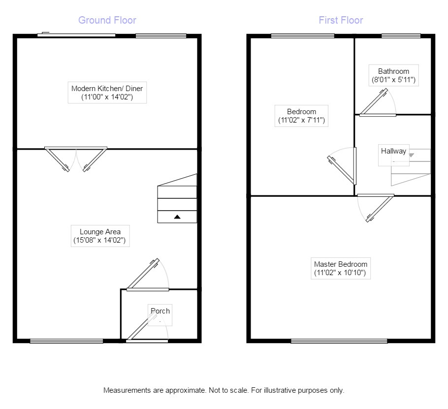 Floorplan of 2 bedroom Mid Terrace House to rent, Kilndown Close, Maidstone, Kent, ME16
