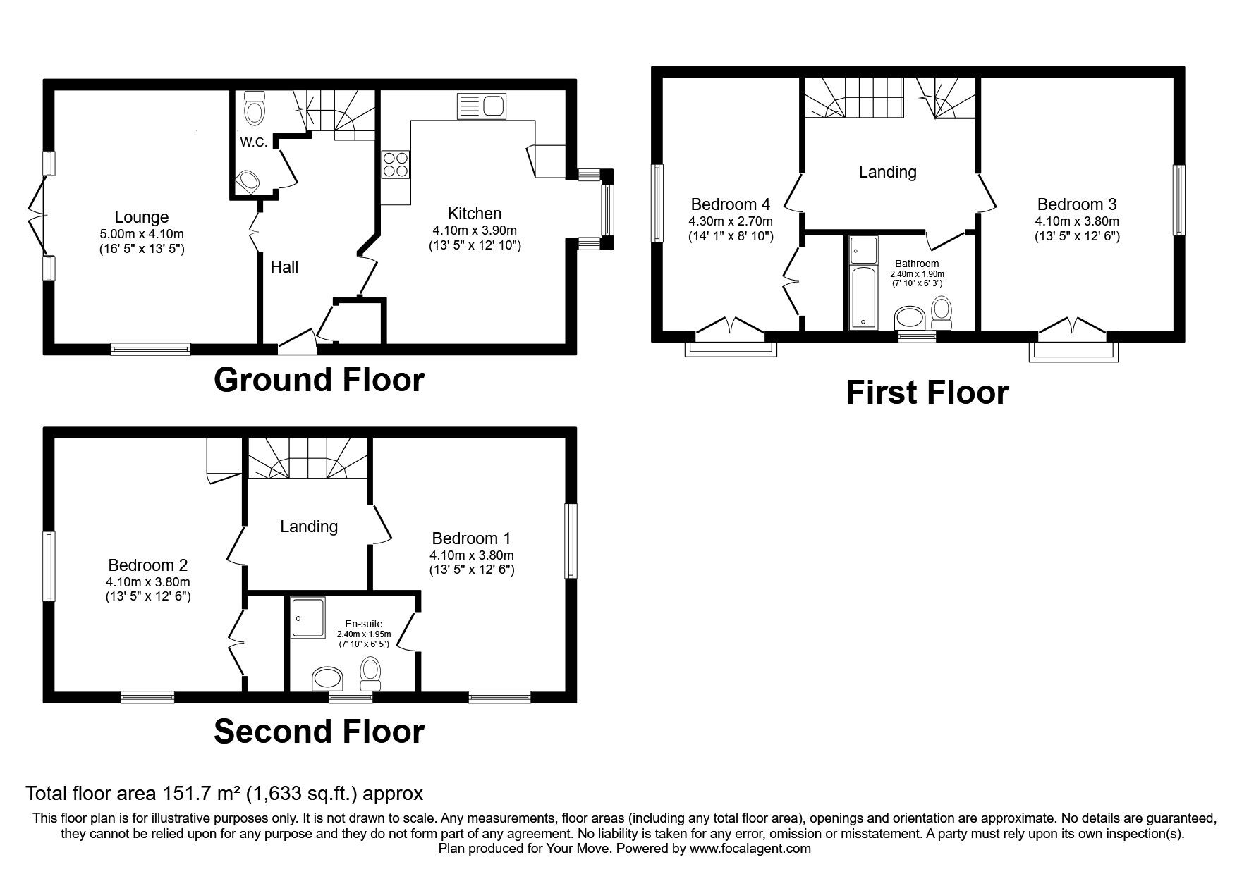 Floorplan of 4 bedroom Detached House to rent, Bridger Way, Maidstone, Kent, ME17