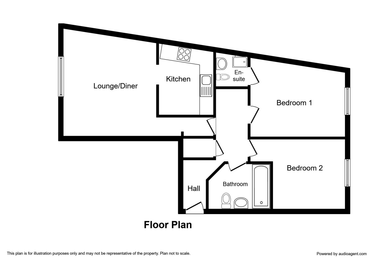 Floorplan of 2 bedroom Flat to rent, Scotney Gardens St. Peters, Maidstone, Kent, ME16