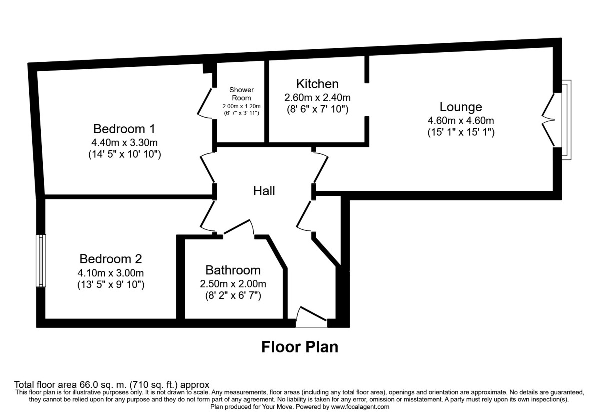 Floorplan of 2 bedroom Flat to rent, St. Peters Street, Maidstone, Kent, ME16