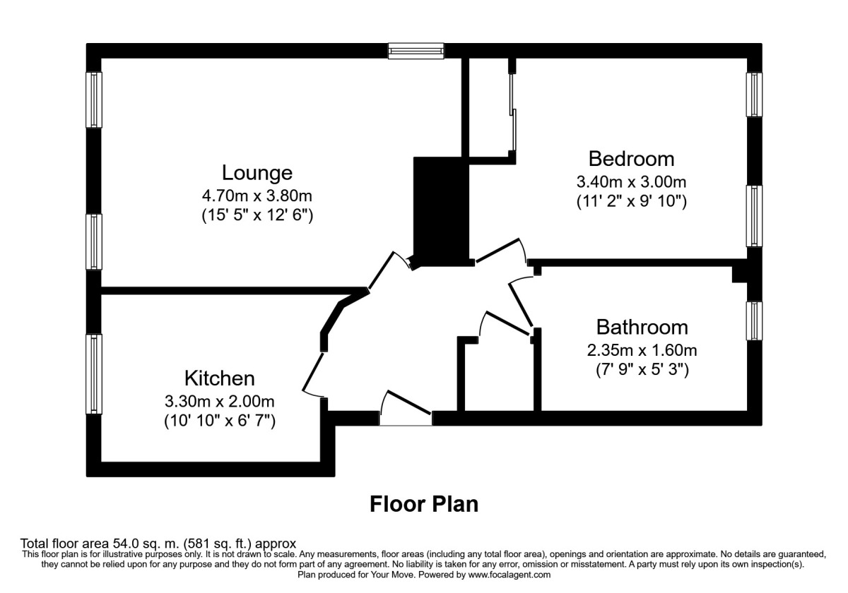 Floorplan of 1 bedroom Flat to rent, Bridgeside Mews, Maidstone, Kent, ME15