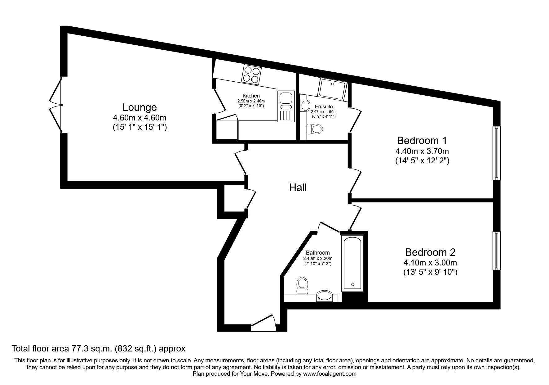 Floorplan of 2 bedroom Flat to rent, St. Peters Street, Maidstone, Kent, ME16
