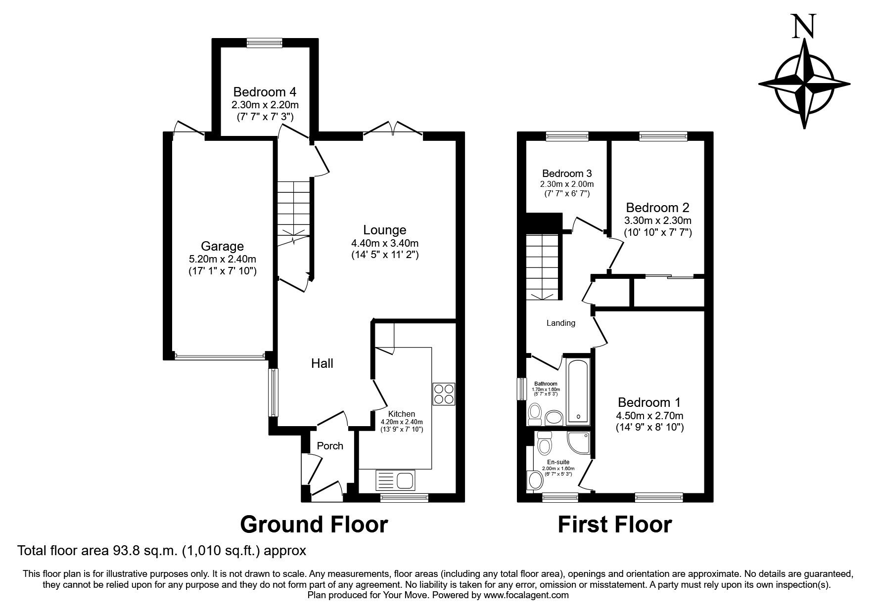 Floorplan of 3 bedroom Link Detached House to rent, Henley Fields, Weavering, Kent, ME14