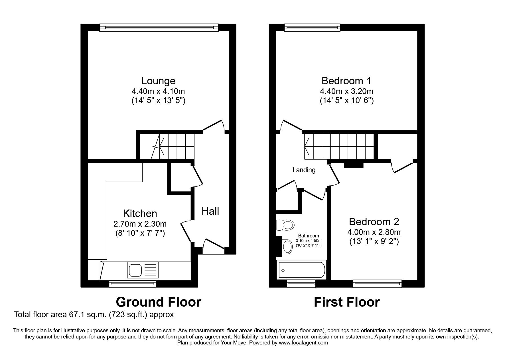 Floorplan of 2 bedroom  Flat to rent, Wheeler Street, Maidstone, Kent, ME14