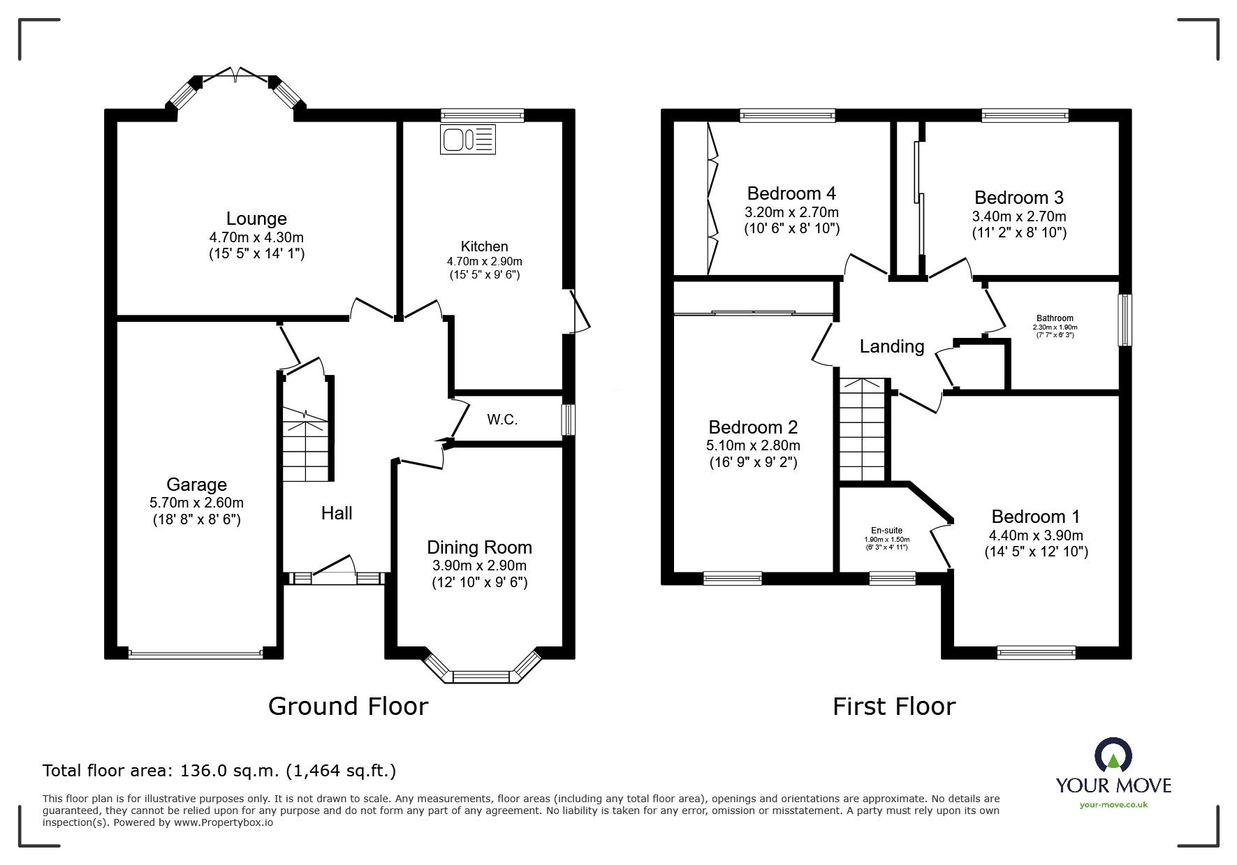 Floorplan of 4 bedroom Detached House for sale, Phoenix Drive, Wateringbury, Kent, ME18