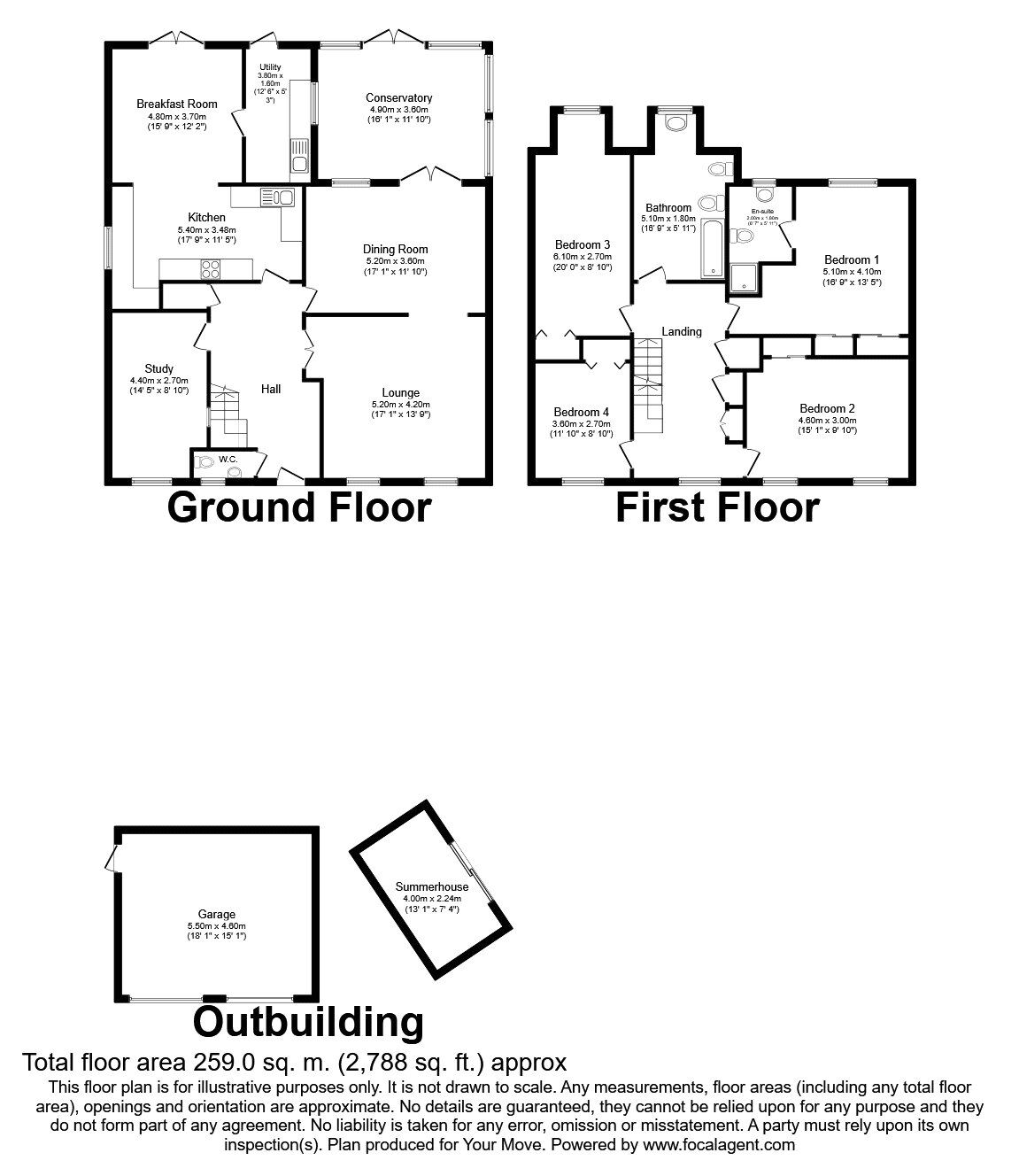 Floorplan of 5 bedroom Detached House for sale, Betony Gardens, Weavering, Kent, ME14